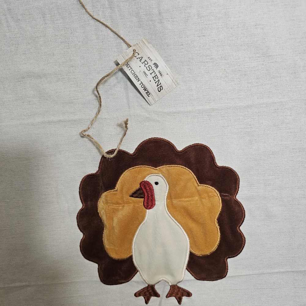 Turkey Felt Kitchen Towel 100% Cotton Carstens *New With Tags* Size-17.6x15.6in